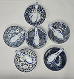 Set of 6 Cereal/Dessert/Soup/Fruit Bowls, Bowl Set, Blue and White Jingdezheng