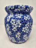 Blue and White Porcelain Pickling Jar with 2 Lids Fermenting Pickling Kimchi Crock Jingdezhen Chinese Blue Cherry Blossom