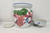 Medium Porcelain Pickling Jar 3 Liter with 2 Lids Fermenting Pickling Kimchi Crock Jingdezhen Chinese Korean (12")