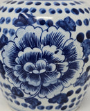 Festcool Antique Style Blue and White Porcelain Flowers Ceramic Covered Jar Vase, China Ming Style, Jingdezhen Chinese (L1)