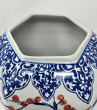 Blue and White Porcelain Ceramic Covered Floral Jar Vase, Food Container Storage Lotus Plum Blossoms,(J23)