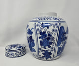 Blue and White Porcelain Ceramic Covered Jar Vase, Beautiful Antient Ladies , Jingdezhen (J19)