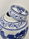 Blue and White Porcelain Ceramic Covered Jar Vase, Beautiful Antient Ladies , Jingdezhen (J19)