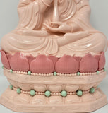 Festcool 12" Fine Porcelain Quan Yin Buddha Sitting on a Lotus Statue, Guanyin, Kwan Yin, Kuanyin, Goddess of Mercy on Altar (Pink) Dehua 519