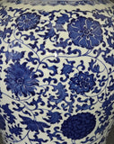 17" Classic Blue and White Porcelain Floral Temple Ginger Jar Vase, China Ming Style, Jingdezhen