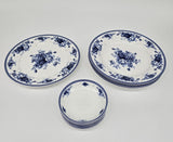 28-piece Bone China Blue and White Dinnerware Set, Service for 6, Rice Bowl Set, Jingdezhen,