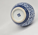 16" Classic Blue and White Porcelain Gourd-Shaped Vase, China Ming Style, Good Fortune, Fengshui, Jingdezhen