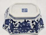 Blue and White Octagon Serving Bowls, Salad Bowls, Fruit Bowls