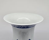 Classic Blue and White Floral Porcelain Vase, Fishtail Vase China Ming Style 19"