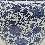 18" Classic Blue and White Floral Porcelain Vase, Double Lion Head Ears Ceramic China Ming Style