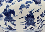 Classic Blue and White Yuan Porcelain Vase, Gui Guzi Descends the Mountain, China Yuan Style, 12"