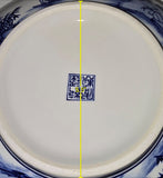 Extra Large Salad Serving Bowls Heritage Chinese Blue and White Landscape 12"x5", Fruit Bowls, Japanese, Korean, Chinoiserie Bowl