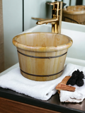 Solid Cedar Wood Foot Basin Tub Bucket for Foot Bath, Massage, Spa, Sauna, Soak, 16"