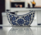 Blue and White Octagon Serving Bowls, Salad Bowls, Fruit Bowls