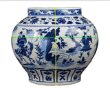 Classic Blue and White Yuan Porcelain Vase, Gui Guzi Descends the Mountain, China Yuan Style, 12"