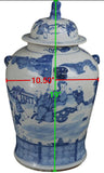 19" Antique Like Finish Blue and White Porcelain Children Play Temple Ceramic Ginger Jar Vase, China Ming Style, Jingdezhen (L2)