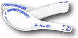 Free Blue and White Porcelain Rice Pattern Soup Spoons Tea Spoons Table Spoons Dessert Spoons