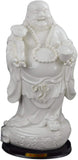 Large 15" Fine White Porcelain Fengshui Happy Laughing Lucky Buddha Standing Statue Dehua (15")