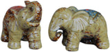 Fine Porcelain Happy Elephants Pair Fengshui Success