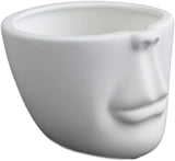 Festcool A Pair of White Head Ceramic Pot Porcelain Planters Flower Pots