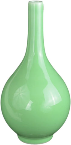 Classic Longquan Celadon Green Porcelain Jar Vase, 10.5" High