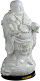 Large 15" Fine White Porcelain Fengshui Happy Laughing Lucky Buddha Standing Dehua (15")