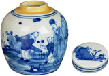 Festcool Antique Style Blue and White Porcelain Ceramic Covered Jar Vase, China Ming Style, Jingdezhen Chinese (S)