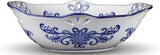 11" Blue and White Floral Fretwork Oval Serving Bowls, Salad Bowls, Fruit Bowls
