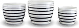Festcool Set of 3 Multicolor Stripes Porcelain Planters Flower Pots
