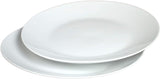 Festcool 2X14-inch Porcelain Circular Platters/Serving Plates, Platter, White, Stackable, Set of 2