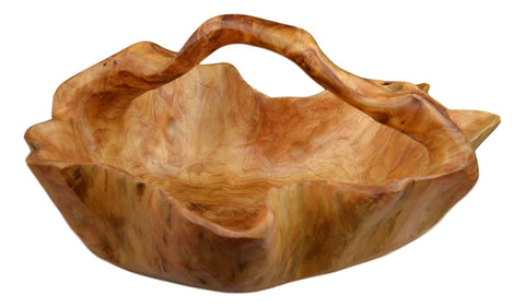 Large Wood Basket with Handle for Fruit Vegetable Food