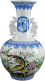 20" Classic Floral Porcelain Vase, China Vase, Decorative Vase, Double Ears, Reward Vases