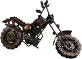 Metal Motorcycle Bike Sculpture Collectible Model Chopper M47-1, Handmade 10.5"