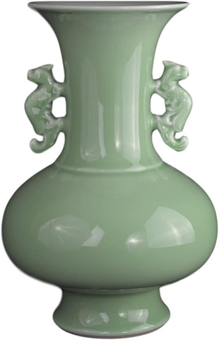 Classic Longquan Celadon Green Porcelain Reward Jar Vase (D2) China Ming Style, 13" High