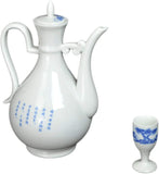 11 PCS Wine Liquor Spirit Sake Alcohol Porcelain Pot Set 1 Pot 8 Cups Chinese Japanese (Blue Mountain Village) Blue and White 2