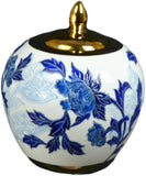 Classic Porcelain Blue Floral Jars Vases, Gilt Edge Vase , Jingdezhen (J15)