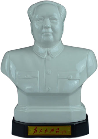 Premium White Porcelain Mao Zedong Statue, Chairman Mao Zedong Statue, Mao Tse-Tung 10"