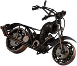 Black Metal Motorcycle Bike Sculpture Collectible Model Chopper M3A, Handmade 10"