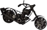 Festcool Black Metal Motorcycle Bike Sculpture Collectible Model Chopper M3A, Handmade 10"