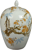 Classic Porcelain Floral Jars Vases, China Ming Style, Jingdezhen Red Cherry Blossoms (J10)