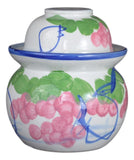 Porcelain Pickling Jar with 2 Lids Grapes Fermenting Pickling Kimchi Crock Korean Chinese
