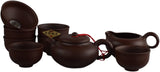 Chinese Yixing Zisha Purple Clay Purple Sand Tea Set 9 Pc Fine Tea Pot Tea Cups Traditional Kung Fu Tea