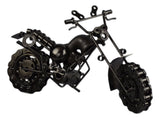 Metal Motorcycle Bike Sculpture Collectible Model Chopper M4, Handmade 10.5"
