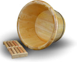Solid Cedar Wood Foot Basin Tub Bucket for Foot Bath, Massage, Spa, Sauna, Soak, 16"