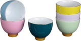 6 Mixed Color Cups Coffee Cups Porcelain Teacups, Ceramic Kungfu Tea Cup, Jingdezhen