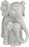Festcool Porcelain Elephant Mother and Baby Elephant Statue/Figurine Whiteware Dehua 7"
