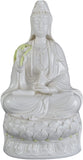 Festcool 12" Fine Porcelain Quan Yin Buddha Sitting on a Lotus Statue, Guanyin, Kwan Yin, Kuanyin, Goddess of Mercy on Altar (Pink) Dehua 519
