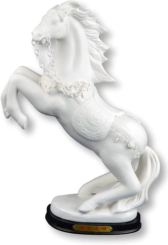 Porcelain Horse Figurine Fengshui Success Whiteware Dehua