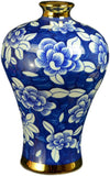 Classic Porcelain Blue Floral Fishtail Jars Vases, Gilt Edge Vase , Jingdezhen (J12)