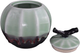 Porcelain Ceramic Tea Storage Covered Jar Container with Sealed Lid for Tea, Coffee, Green Glaze, Decorative, Jingdezhen